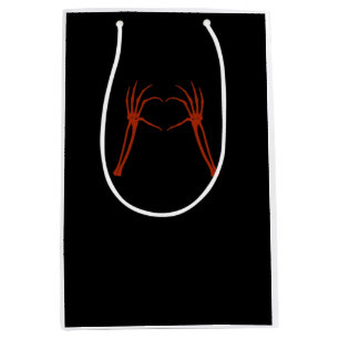 Sac Cadeau Moyen Squelette Mains Coeur Signer Costume Drôle Hallowe