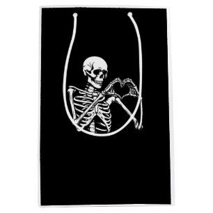 Sac Cadeau Moyen Squelette Mains Coeur Signer Halloween Costume Ret
