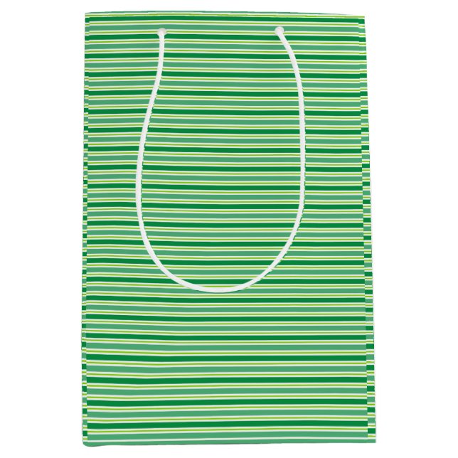 Sac Cadeau Moyen St. Patrick's Day Green Stripes Pattern-54608 (Devant)