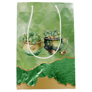 Sac Cadeau Moyen St. Patrick's Day Pots of Gold Irish Clovers