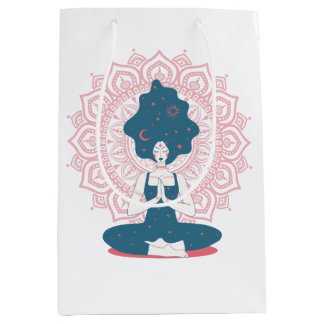 Sac Cadeau Moyen Stars et lune cheveux vanille Mandala