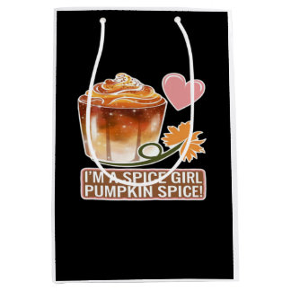 Sac Cadeau Moyen Sticker Latte Fille épice citrouille