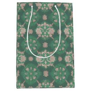 Sac Cadeau Moyen Style victorien vert répétitif