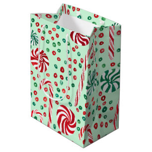 Sac Cadeau Moyen Sucres de canne de menthe Convivialité Vacances d