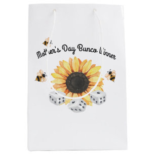 Sac Cadeau Moyen Sunflower Bees Floral Dice Winner Bunco