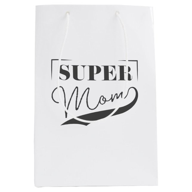 Sac Cadeau Moyen Super Maman (Devant)
