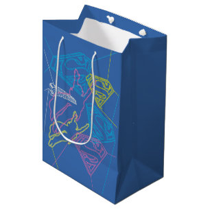 Sac Cadeau Moyen Supergirl and Logo Colored Outlines