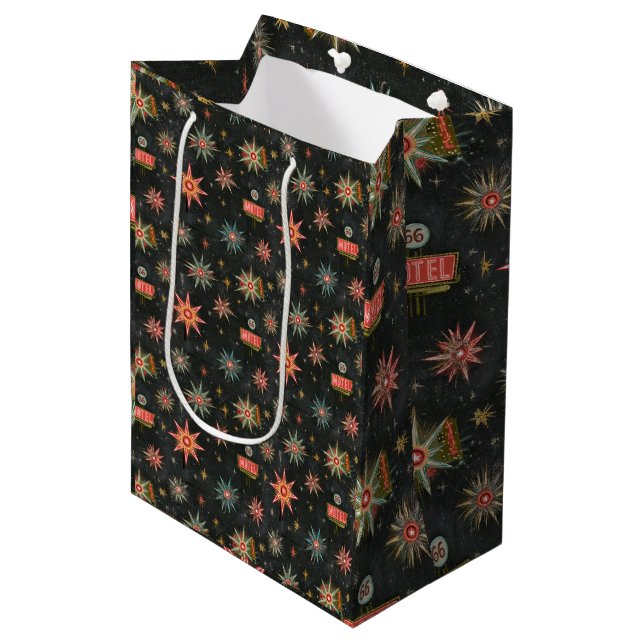 Sac Cadeau Moyen Surprise de Noël rétro au bord de la route (Devant Angle)