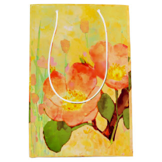 Sac Cadeau Moyen Sweet Briar Yellow Pinks Floral Gift Bag