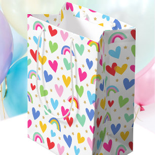 Sac Cadeau Moyen Sweet Love Hearts Rainbow Stars Célébration