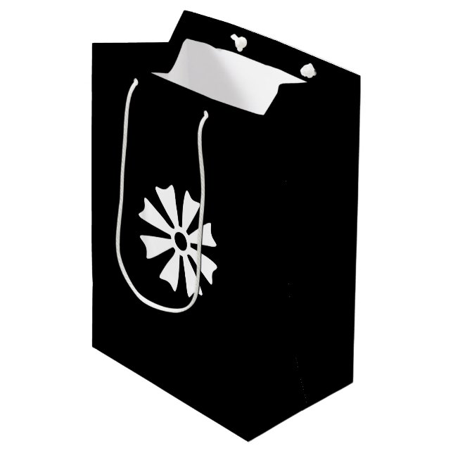 Sac Cadeau Moyen Symbole Adinkra d'Afrique de l'Ouest (Sagesse) (Devant Angle)