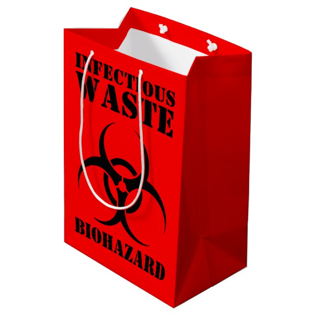 Sac Cadeau Moyen Symbole de risque biologique des déchets infectieu (Dos Angle)