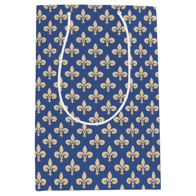 Sac Cadeau Moyen Symboles de fleur de lis (Devant)