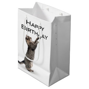 Sac Cadeau Moyen Tabby Cat d'anniversaire