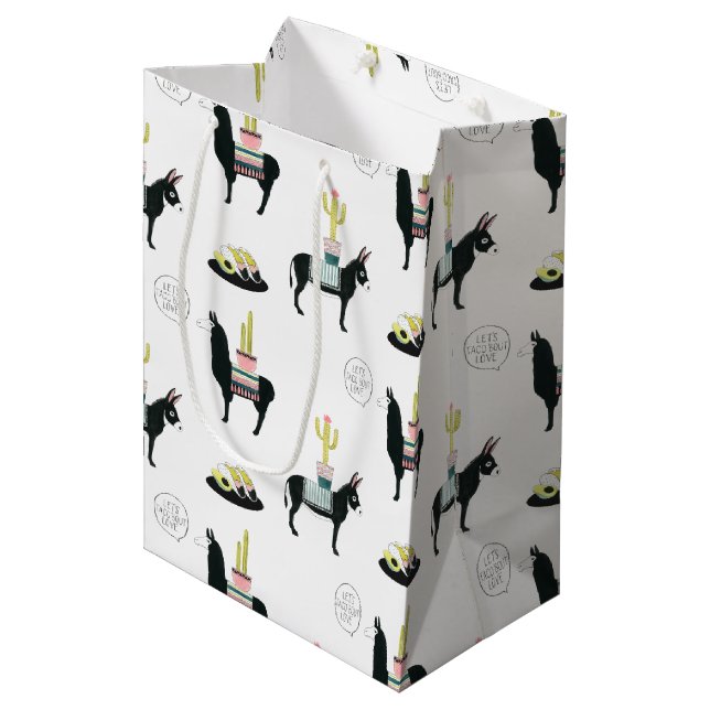 Sac Cadeau Moyen Taco à propos d'amour (Devant Angle)