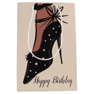 Sac Cadeau Moyen Talons Élégants Beauté Fashionista Anniversaire