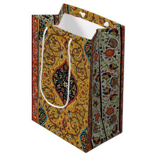Sac Cadeau Moyen Tapis Élegant Tapisserie Perse Antique Riche