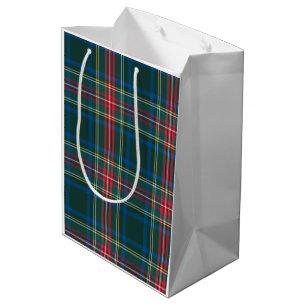 Sac Cadeau Moyen Tartan de vacances classique Plaid Preppy Christma