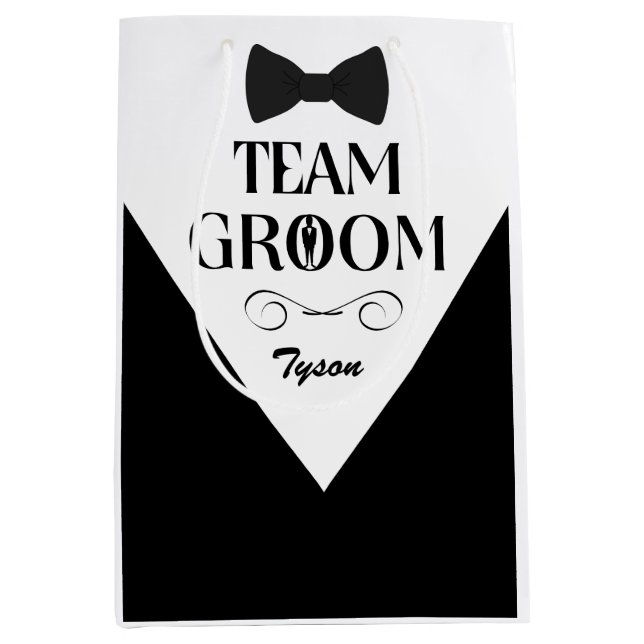 Sac Cadeau Moyen Team Groom - Étudiants Personnalisés Sacs-Cadeaux (Devant)