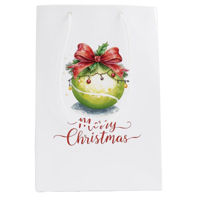 Sac Cadeau Moyen Tennis Ball Noël  (Devant)