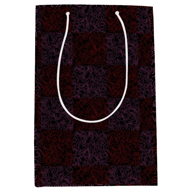 Sac Cadeau Moyen Terrain Motif Rouge 01x4B Black BG (Devant)