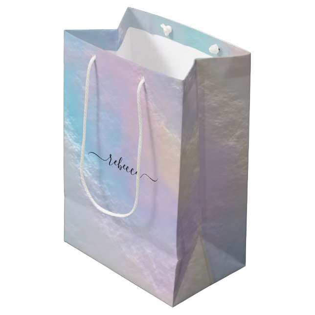 Sac Cadeau Moyen Texture arc-en-ciel Abstraite (Devant Angle)