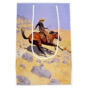 Sac Cadeau Moyen The Cowboy (par Frederic Remington)