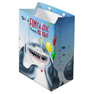 Sac Cadeau Moyen Thème de requin Anniversaire de enfant Fintastic