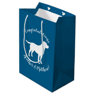Sac Cadeau Moyen Thème Labrador - Baby shower de chien Blue Lab