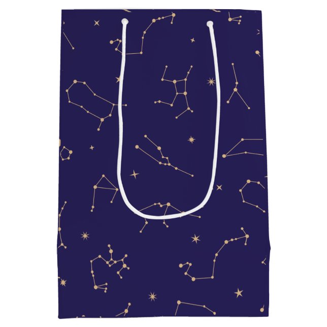 Sac Cadeau Moyen Thème Solareclipse étoile d'or céleste (Dos)
