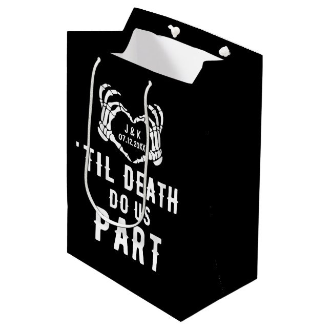 Sac Cadeau Moyen Til Death Do Us Part Fournitures Mariages Invité (Devant Angle)