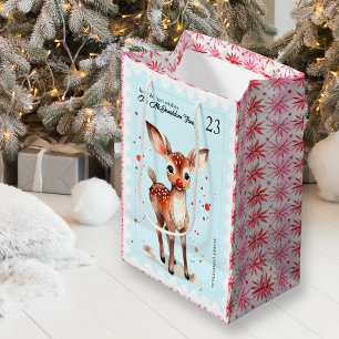 Sac Cadeau Moyen Timbre vintage Kitsch Reindee Rétro Nom Noël