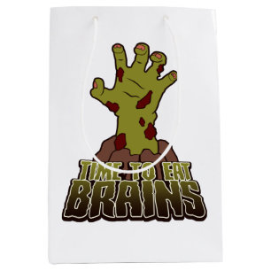 Sac Cadeau Moyen Time To Eat Brains Scary Zombie Halloween Gift