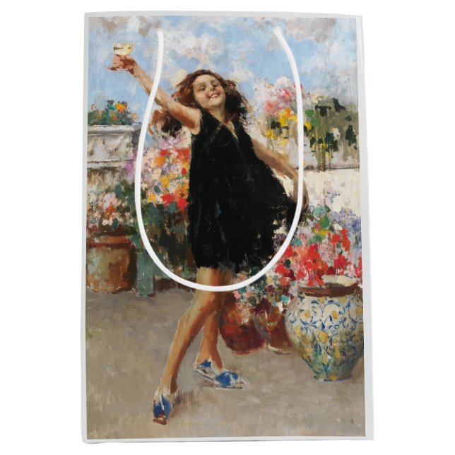 Sac Cadeau Moyen Toast de la fête des boissons (par Vincenzo Irolli (Devant)