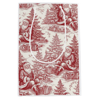 Sac Cadeau Moyen Toile rouge