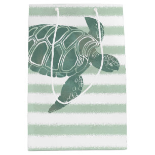 Sac Cadeau Moyen Tortue de mer d'aquarelle