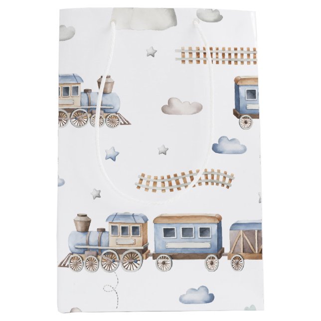 Sac Cadeau Moyen Train 2Anniversaire Chugga Deux Sac-Cadeau Moyen (Devant)