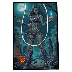 Sac Cadeau Moyen Traite d'Halloween ou ami Zombie w Cerveau
