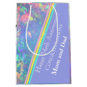 Sac Cadeau Moyen Trente-quatrième anniversaire de Mariage, Opal,