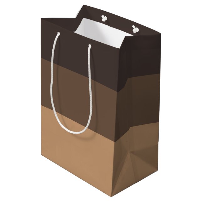 Sac Cadeau Moyen Trois nuances de café Brown (Dos Angle)