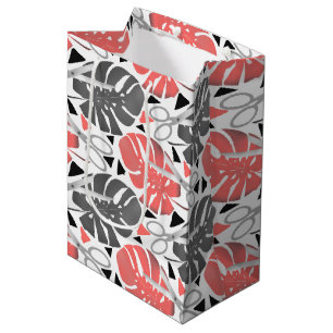 Sac Cadeau Moyen Tropical print monstera leaves scissors jungle exo