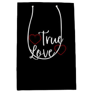Sac Cadeau Moyen True Love White Valentine's