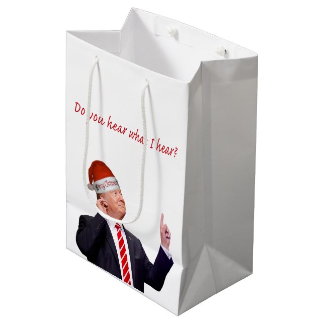 Sac Cadeau Moyen Trump Christmas : Entendez-Vous Ce Que J'Entends ? (Devant Angle)