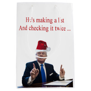 Sac Cadeau Moyen Trump Christmas : Il fait une liste