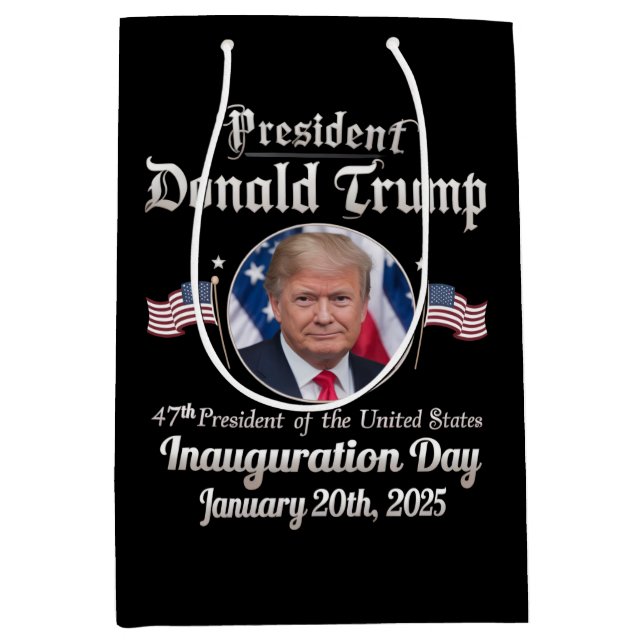 Sac Cadeau Moyen Trump Inauguration Day 2025 47th USA President (Devant)