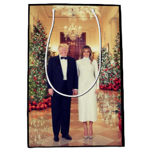 Sac Cadeau Moyen Trump Président des États-Unis Noël à la Maison Bl