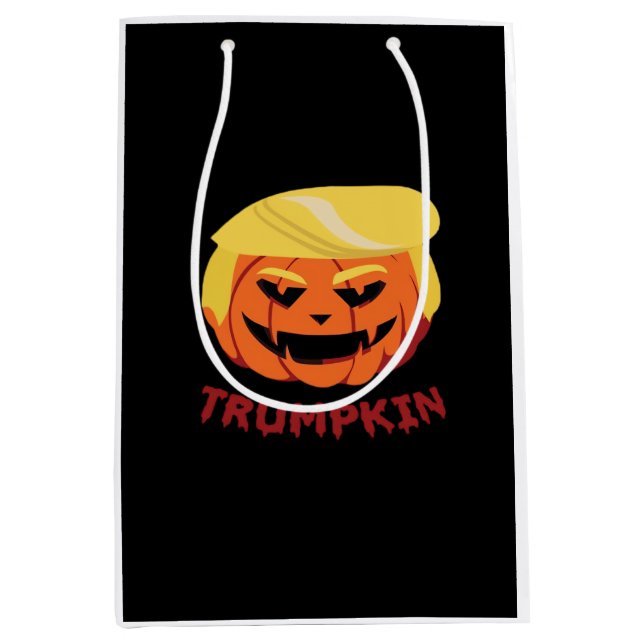 Sac Cadeau Moyen Trumpkin Effrayant Halloween cadeau classique (Devant)