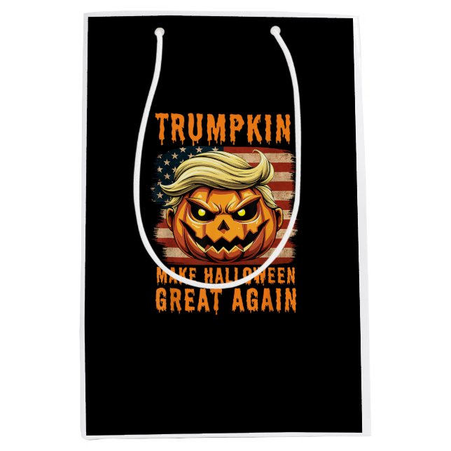 Sac Cadeau Moyen Trumpkin Halloween Citrouille rendre Halloween gra (Devant)