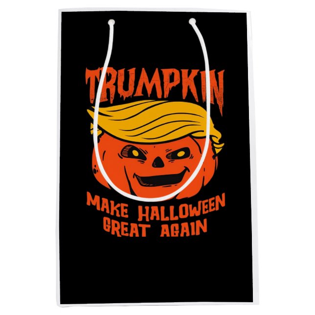 Sac Cadeau Moyen Trumpkin Halloween élection Citrouille (Devant)