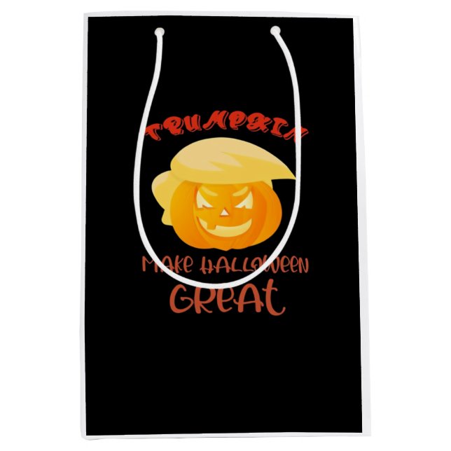 Sac Cadeau Moyen Trumpkin rend Halloween grand classique (Devant)